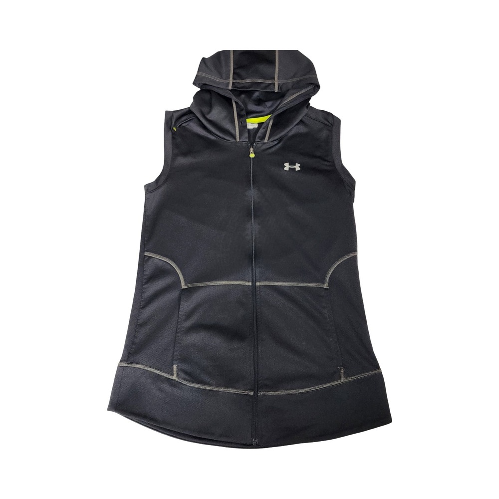 Under Armour HeatGear Green Sleeveless Hoodie Jacket‎ XS Semi Fitted Athletic